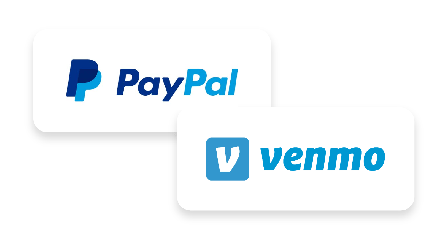 Screenshot of Paypal and Venmo logos