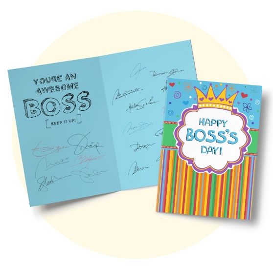 Image of a card for national boss day that can motivate your leader by thanking them for their efforts at work.